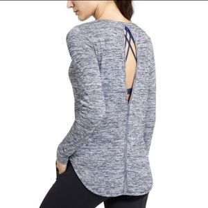 Athleta Breezy Striped Cutout Top XS